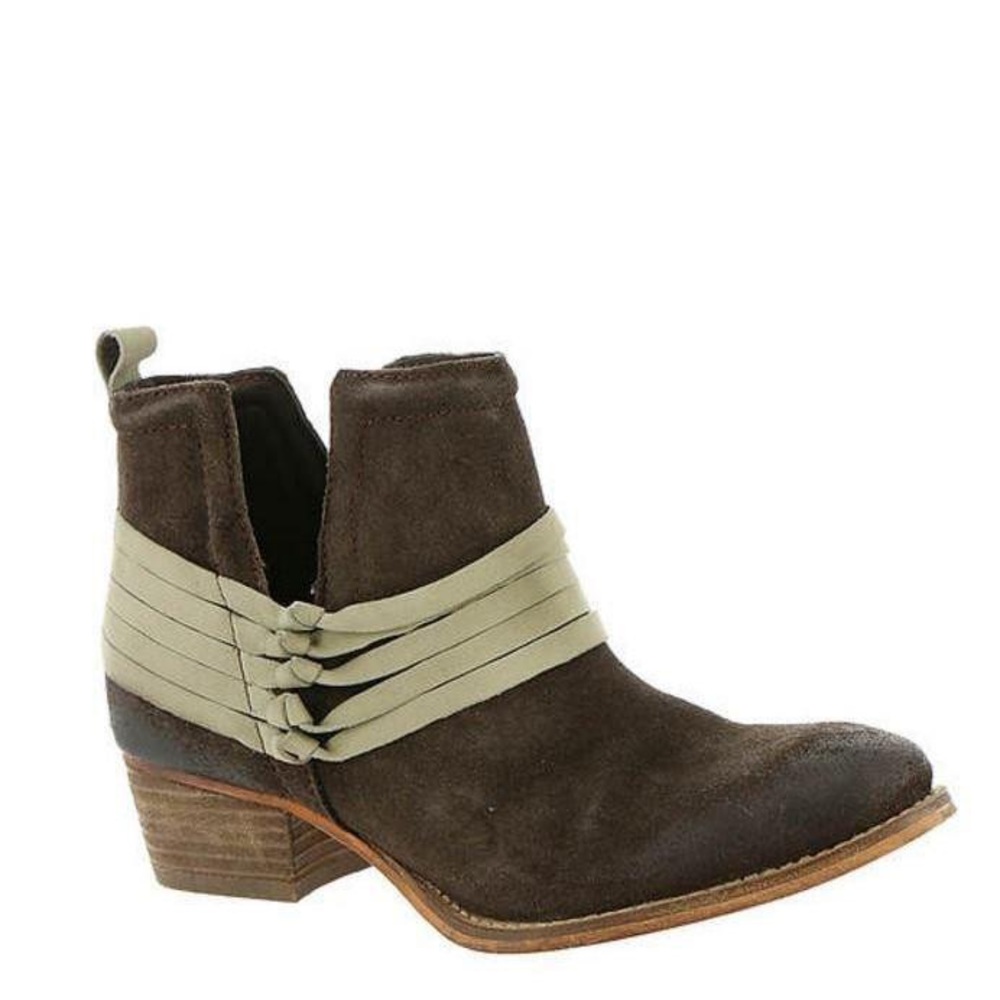 DIBA TRUE DARK BROWN SUEDE SLY FOX ANKLE BOOTIES